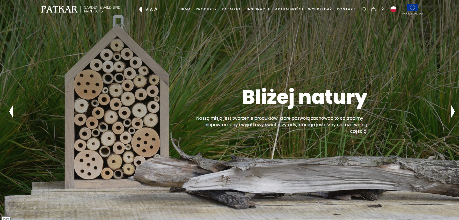 Strona www Patkar - producent wyrobów z drewna oraz wikliny